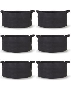 247Garden 100-Gallon Aeration Plant Grow Bags/Fabric Pots/Raised Garden Beds w/Handles (300GSM Black 18H x 40D) 6-Pack