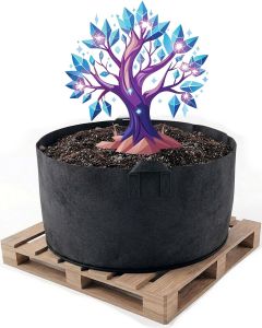 247Garden 100-Gallon Aeration Fabric Pot/Plant Grow Bag/Raised Garden Bed w/Handles BPA-FREE (300GSM Black 18H x 40D)