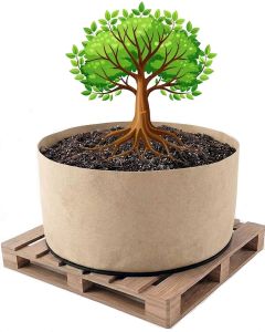 247Garden 100-Gallon Basic Aeration Tan Fabric Pot/Plant Grow Bag (200GSM BPA-Free Fabric, 18H x 40D)