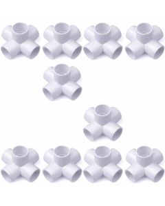 10-Pack 1/2 in. PVC 5-Way Elbow Fittings ASTM SCH40 Furniture-Grade Connectors