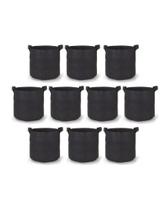 247Garden 7-Gallon Black Planters Grow Bags Aeration Fabric Pots w/Handles (12H x 13D) 10-Pack