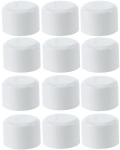 12-Pk 1-1/4 in. Schedule 40 PVC Caps/Slip Socket End Plug Pipe Fittings White NSF SCH40 ASTM D2466 1.25"
