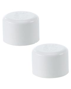 2-Pk 1-1/4 in. Schedule 40 PVC Caps/Slip Socket End Plug Pipe Fittings NSF SCH40 ASTM D2466 1.25"