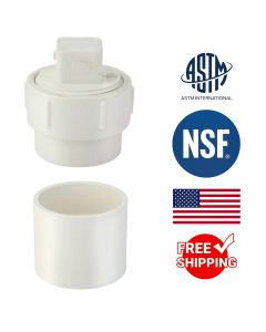 247Garden 3 in. Schedule-40 DWV PVC Cleanout Adapter Kit w/Plug and Coupling ASTM D2665 NSF w/Free Shipping