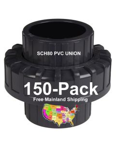 150-Pack 1/2 in. Schedule 80 PVC Unions SCH80 Pipe Repair/Joint Fittings Socket-Type ASTM D2467/F1970