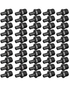 50-PK 1/2" PEX Crimp x 1/2" Male NPT Adapters Plastic PPSU Poly Alloy Lead-Free PEX-B Fittings ASTM F2159 NSF