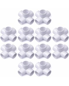 12-Pack 1/2 in. PVC 5-Way Elbow Fittings ASTM SCH40 Furniture-Grade Connectors