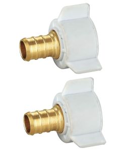 2-Pack 1/2" Pex X 1/2" Female NPT Swivel Adapter Brass Barb Crimp Brass Fittings, ASTM F1807