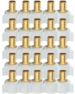 25-Pack 1/2 in. PEX-B x 1/2 in. Female Adapter w/Plastic Swivel Nut (Lead Free Brass NSF F1807 PEX Crimp Fitting)