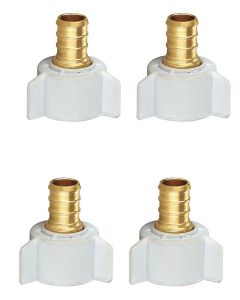 4-Pack 1/2" Pex X 1/2" Female NPT Swivel Adapter Brass Barb Crimp Brass Fittings, ASTM F1807