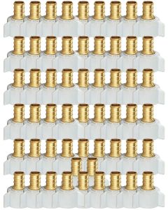 50-Pack 1/2 in. PEX-B x 1/2 in. Female Adapter w/Plastic Swivel Nut (Lead Free Brass NSF F1807 PEX Crimp Fitting)