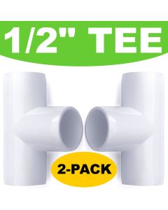 2-Pack 1/2" Tee PVC Furniture-Grade Fittings ASTM SCH40
