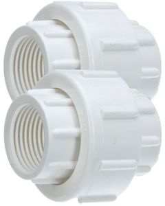 2-Pk 1/2 in. PVC SCH-40 Unions Threaded-Type w/ EPDM O-Ring FIPT x FIPT Pipe Fittings ASTM D2466/F1970