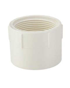 4 in. PVC Schedule-40 DWV Female Adapter FIPT X Hub/Slip Fitting for Drain, Waste, and Vent Pipe ASTM D2665 NSF