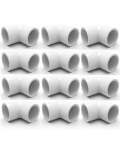12-PK 1-1/4" 45-Degree SCH-40 PVC Fittings, Plumbing Grade NSF-PW UPC ASTM ANSI D2466 1.25"