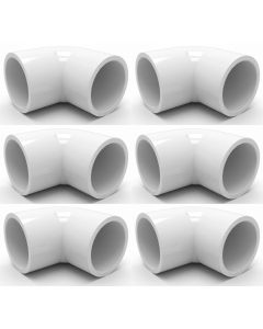 6-PK 1-1/4" 45-Degree SCH-40 PVC Fittings, Plumbing Grade NSF-PW UPC ASTM ANSI D2466 1.25"