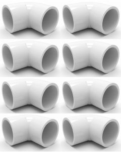 8-PK 1-1/4" 45-Degree SCH-40 PVC Fittings, Plumbing Grade NSF-PW UPC ASTM ANSI D2466 1.25"