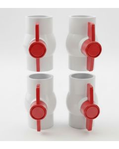4-Pack 1-1/2 in. SCH-40 PVC Compact Ball Shut-off Valves, Socket-Type Fitting