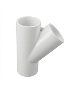 1-1/2 in. Schedule 40 PVC Skew Tee 3-Way 45-Degree Lateral Wye Pipe Y-Fitting NSF SCH40 ASTM D2466 1.5"