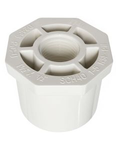 1-1/2 x 1/2 in. Schedule-40 PVC Female Reducing Ring/Reducer Bushing Pipe Fitting NSF SCH40 ASTM D2466 1.5" Spigot x 0.5" Female
