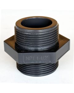 1-1/2 in. Hex Nipple SCH-80 PVC Pipe Connector NPT x NPT ASTM D2467/D2464 F1970 ANSI UPC-PW 1.5"