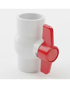 1-1/2 in. Schedule 40 PVC Compact Ball Shut-off Valve, Socket Pipe Fitting