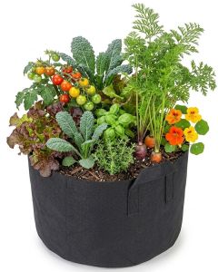 247Garden 15-Gallon Aeration Fabric Pot/Plant Grow Bag w/Handles (Black 14.5H x 17D)