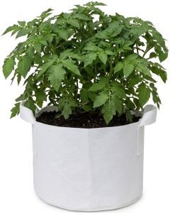 247Garden 15-Gallon Aeration Fabric Pot/Planting Grow Bag w/Handles (White 14.5H x 17D)