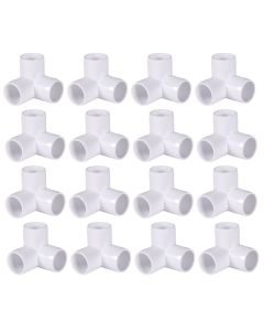 16-Pack 1/2 in. 3-Way PVC Elbow/90-Degree Corner Fittings ASTM SCH40 Furniture-Grade Connectors