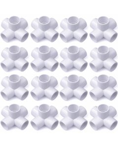 16-Pack 1/2 in. PVC 5-Way Elbow Fittings ASTM SCH40 Furniture-Grade Connectors