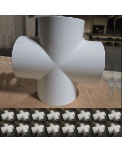 16-PC/Box 4 in. Schedule 40 PVC Cross 4-Way Pipe Fitting NSF SCH40 ASTM D2466 4" HVAC/Plumbing Solution Wholesale Case Special