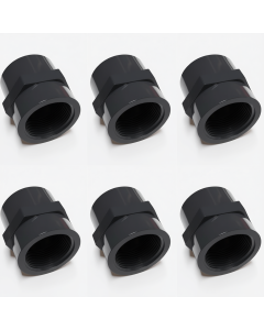 6-Pack 1-1/4 in. SCH-80 PVC Female HEX Adapters Slip x FNPT NSF ASTM D2467 High Pressure Pipe Fittings