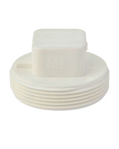 3 in. PVC Schedule-40 DWV MIPT Cleanout Plug Fitting for Drain, Waste and Vent Pipe ASTM D2655 NSF