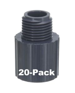 20-Pack 1 in. SCH-80 PVC Male Adapters Pipe Fittings NSF ASTM D2467/D2464 NPT