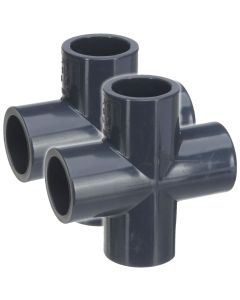 2-Pk 1/2 in. Sch-80 PVC Cross 4-Way Pipe Fittings NSF ASTM D2467 Slip/Socket FS USA Wholesale Special
