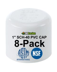 8-Pack 1" SCH-40 PVC End Caps Plumbing Grade Fittings NSF-PW UPC ASTM ANSI D2466