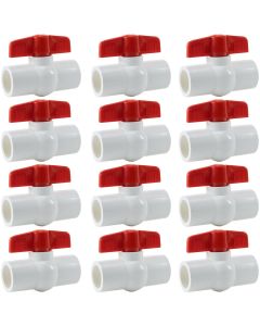 12-Pack 1/2 in. PVC Compact Ball Shut-off Valves Schedule-40 Pipe Fittings Slip/Socket