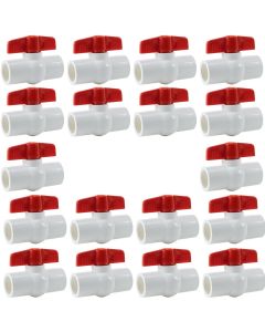 18-Pack 1/2 in. PVC Compact Ball Shut-off Valves Schedule-40 Pipe Fittings Slip/Socket