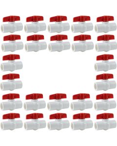 24-Pack 1/2 in. PVC Compact Ball Shut-off Valves Schedule-40 Pipe Fittings Slip/Socket