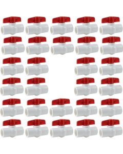 28-Pack 1/2 in. PVC Compact Ball Shut-off Valves Schedule-40 Pipe Fittings Slip/Socket