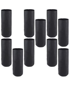 247Garden 3-Gallon Skinny Tall Aeration Fabric Pot/Deep Aeration Plant Grow Bag 7D x 18H Black 10-Pack