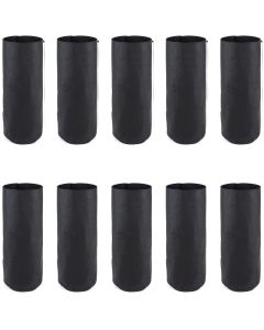 10-Pack 1/2-Gallon Skinny Tall Black Fabric Pots/Deep Aeration Plant Grow Bags 4D x 10H