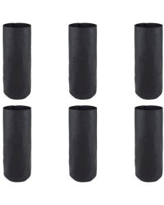 247Garden 3-Gallon Skinny Tall Aeration Fabric Pot/Deep Aeration Plant Grow Bag 7D x 18H Black 6-Pack Foldable-Height