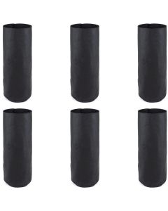6-Pack 5-Gallon Skinny Tall Black Fabric Pots/Deep Aeration Plant Grow Bags 9D x 18.5H w/Adjustable/Foldable Height