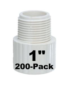 200pcs 1 in. Schedule-40 PVC Male Adapter Pipe Fitting NSF SCH40 ASTM D2466 1" NPT x Slip