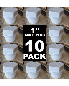 10-Pack 1 in. Schedule 40 PVC Male Threaded Plug/MNPT End Cap Pipe Fitting NSF SCH40 ASTM D2466 1"