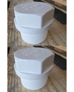 2-Pack 1 in. Schedule 40 PVC Male Threaded Plug/MNPT End Cap Pipe Fitting NSF SCH40 ASTM D2466 1"