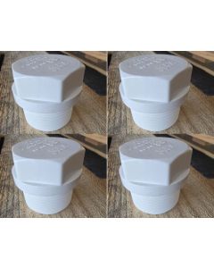 4-Pack 1 in. Schedule 40 PVC Male Threaded Plug/MNPT End Cap Pipe Fitting NSF SCH40 ASTM D2466 1"