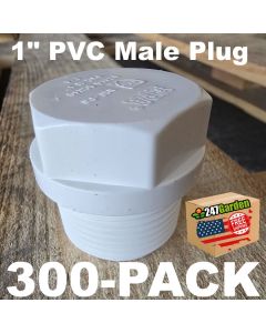 300pcs/Box 1 in. Schedule 40 PVC Male Threaded Plug/MNPT End Cap Pipe Fitting NSF SCH40 ASTM D2466 1"