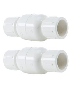 2-Pack 1-1/2 in. Schedule 40 PVC In-Line Spring Check Valves, Socket